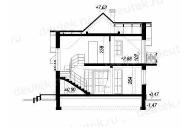 Проект двухэтажного дома из керамоблоков с мансардой и террасой DTV100096