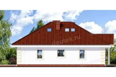 Проект двухэтажного дома из керамоблоков с мансардой и камином DTV100122