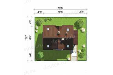 Проект трехэтажного дома из керамоблоков с мансардой и камином DTV100128