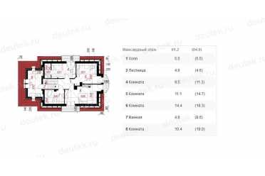 Проект трехэтажного дома из керамоблоков с мансардой и одноместным гаражом DTV100131