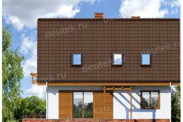 Проект двухэтажного дома из керамоблоков с мансардой и камином DTV100142