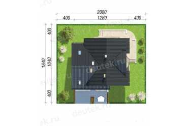 Проект трехэтажного дома из керамоблоков с мансардой и одноместным гаражом DTV100151