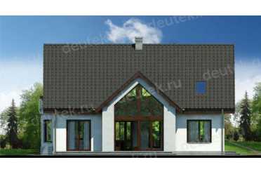 Проект двухэтажного дома из керамоблоков с мансардой и камином DTV100179