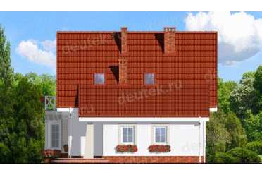 Проект двухэтажного дома из керамоблоков с мансардой и кабинетом DTV100189