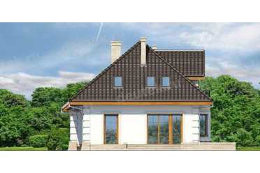 Проект двухэтажного дома из керамоблоков с мансардой и одноместным гаражом - DTV100219 DTV100219
