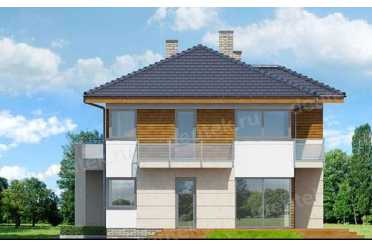 Проект двухэтажного дома из керамоблоков с одноместным гаражом DTV100220