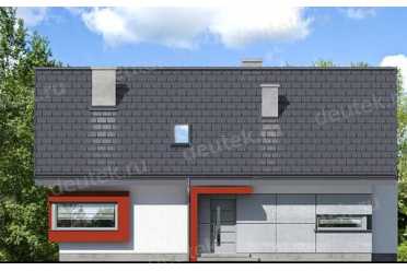 Проект двухэтажного дома из керамоблоков с мансардой и камином DTV100227