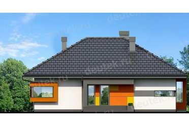 Проект двухэтажного дома из керамоблоков с камином DTV100231