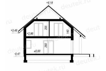 Проект двухэтажного дома из керамоблоков с мансардой и одноместным гаражом DTV100232