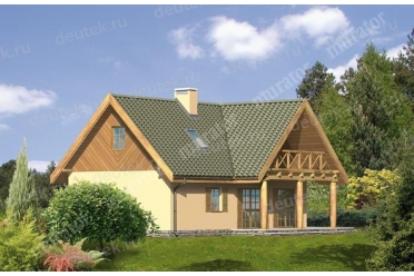 Проект сезонного дачного дома с мансардой DTM59