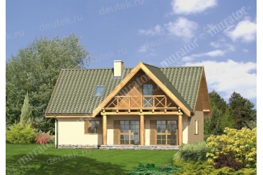Проект сезонного дачного дома с мансардой DTM59