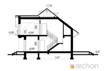 Проект одноэтажного дома с мансардой и гаражом  DT0420
