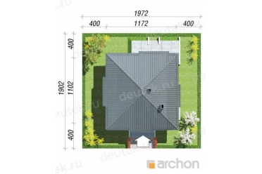 Проект одноэтажного квадратного дома DT0423