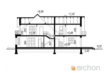 Проект двухэтажного узкого дома 16 на 10 м DT0460