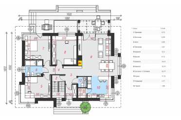 Проект одноэтажного дома с цокольным этажом DT1000