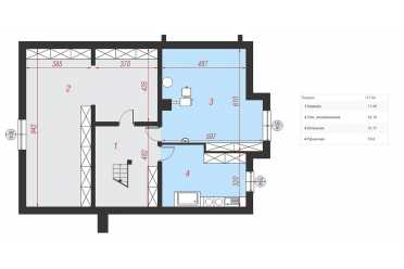 Проект одноэтажного дома с цокольным этажом DT1000