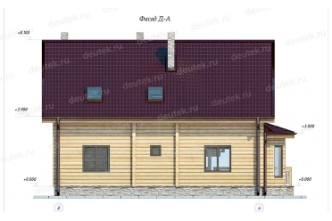 Проект деревянного дома с сауной DTW0003