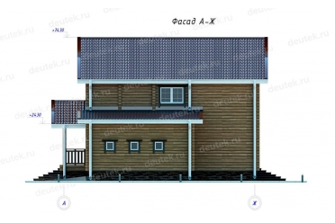 Проект деревянного дома с гаражом и балконом DTW0006
