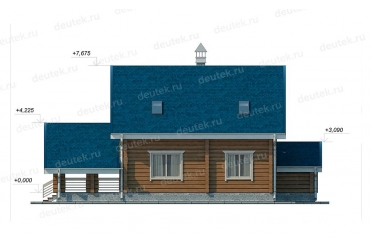 Проект деревянного дома из бруса с террасой DTW0011