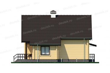 Проект деревянного дома из бруса с террасой DTW0022