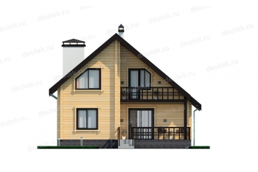 Проект деревянного дома из бруса с террасой DTW0022