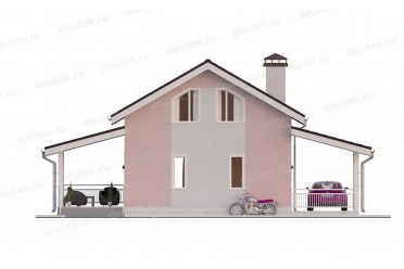 Проект каркасного дома с сауной и гаражом DTW0027