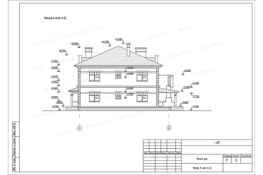 Проект двухэтажного дома с цокольным этажом DT0248