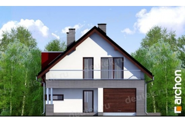 Проект двухэтажного дома с мансардой и гаражом  DT0442