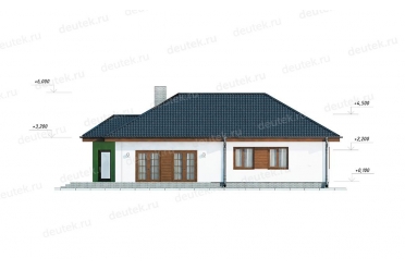 Проект дома с гаражом, террасой и эркером DT0603