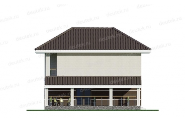Проект дома с большой террасой и 5 спальнями DT0608