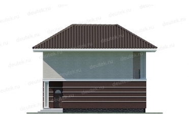 Проект дома с большой террасой и 5 спальнями DT0608
