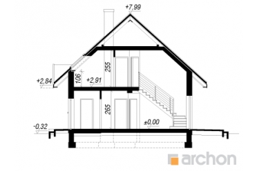 Проект небольшого дома с террасой 8х9 DT0623