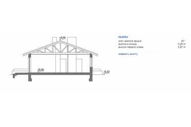 Проект одноэтажного длинного дома с гаражом  DTM115