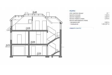 Проект дома с гаражом в цокольном этаже DTM143