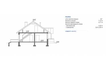 Проект дома с гаражом и двухскатной крышей DTM144