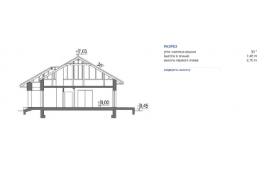 Типовой проект одноэтажного дома с мансардой DTM80