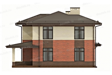 Проект двухэтажного дома из кирпича DT0338
