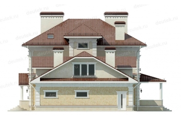 Проект классического дома с гаражом и бильярдной DT0354