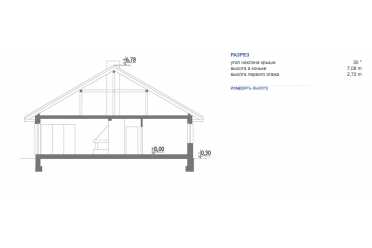Проект одноэтажного узкого дома с гаражом DTM170