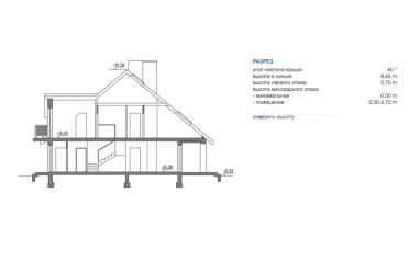 Проект узкого дачного дома с гаражом DTM193