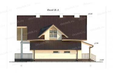 Проект загородного дома с гаражом и террасой DT0510