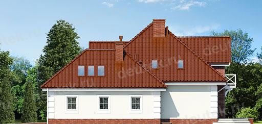 Проект европейского дома с мансардой и одноместным гаражом 15 на 16 метров DTV100010